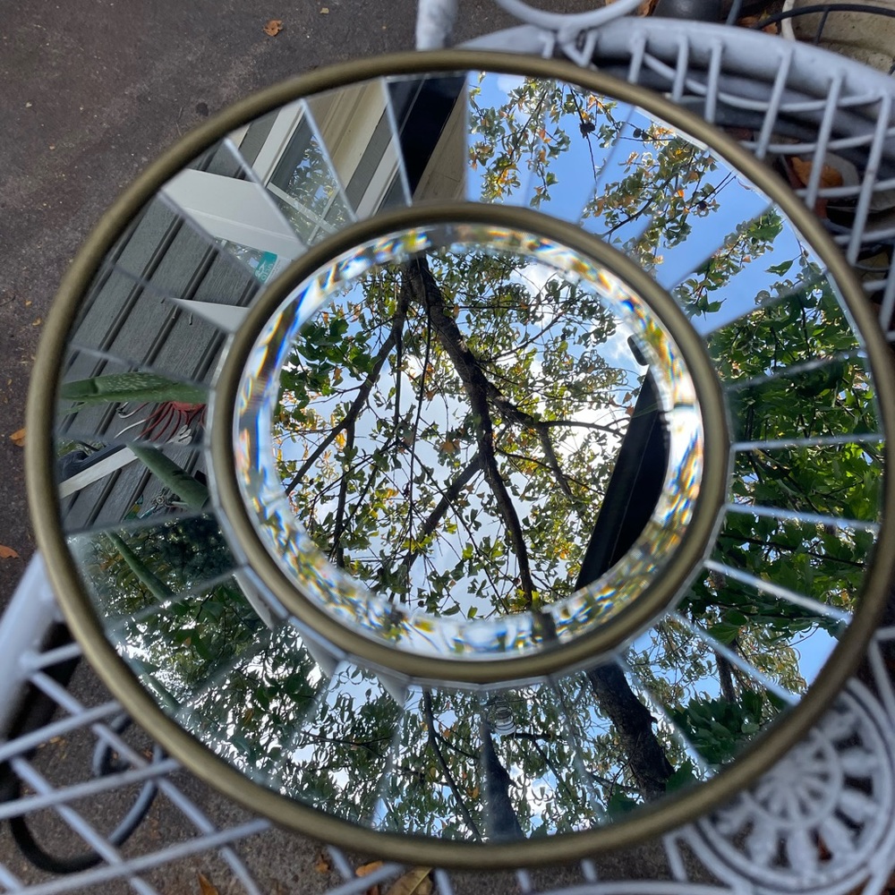 Mirror 12”x1.5” perfect condition, “sunburst” very reflective